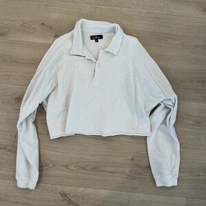 Lulus Cream Cropped Polo Top